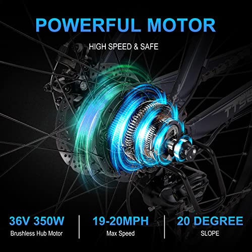 GELEISEN 26" Electric Mountain Bike, 350W Motor, Pedal Assist