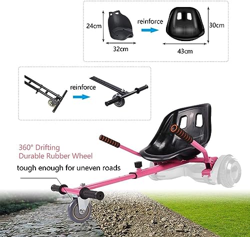 Pink hoverboard go kart conversion kit