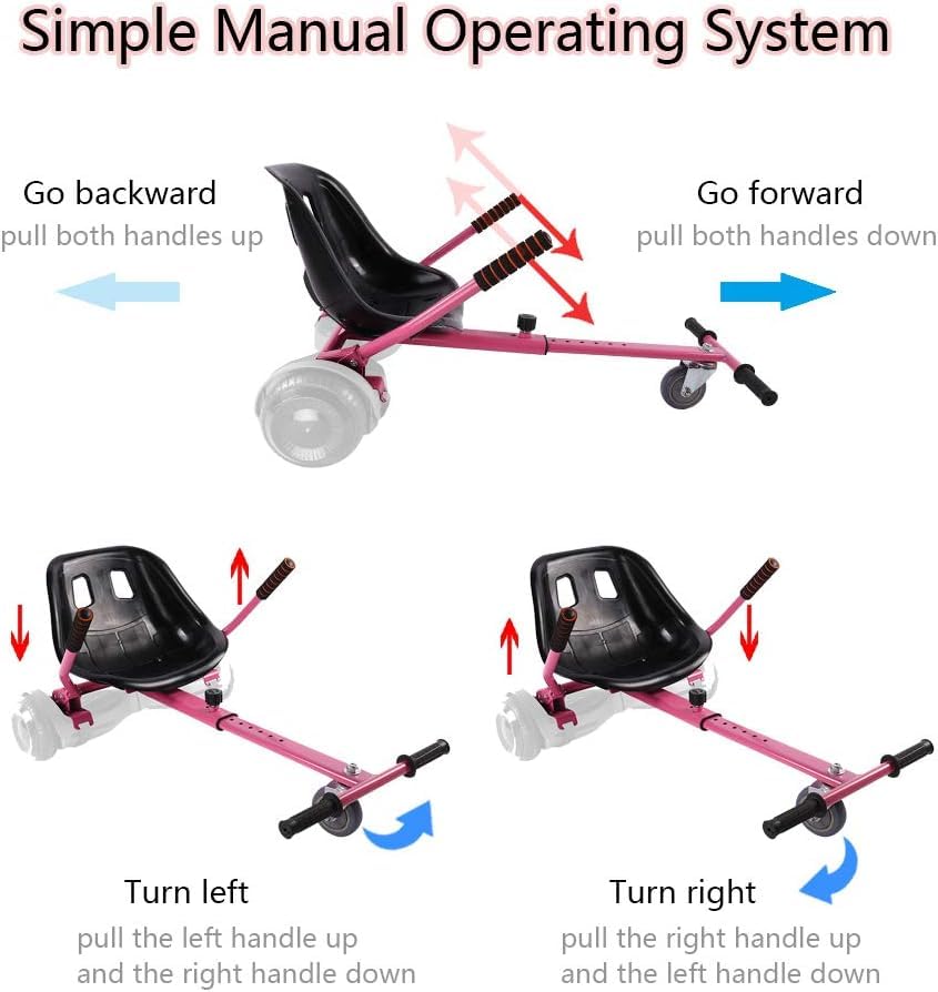 Pink hoverboard go kart conversion kit