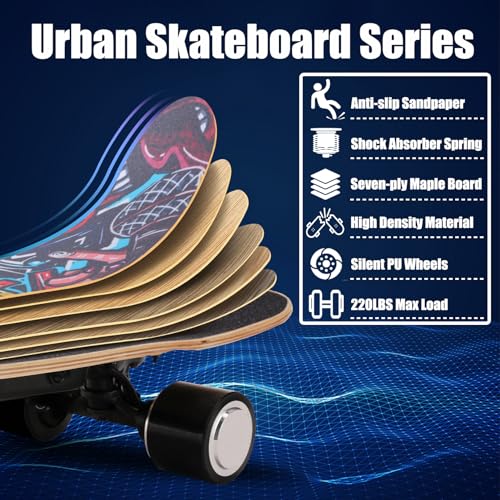 WOOKRAYS Wireless Electric Skateboard
