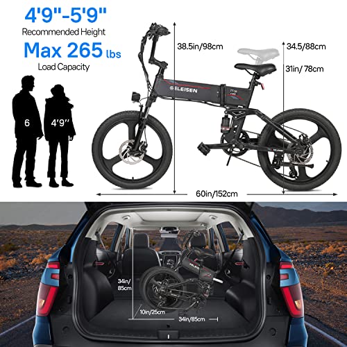 GELEISEN Electric Folding Bike for Adults