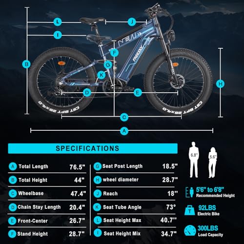 FREESKY Alaska 1000W Dual Battery Fat Tire Electric Bike