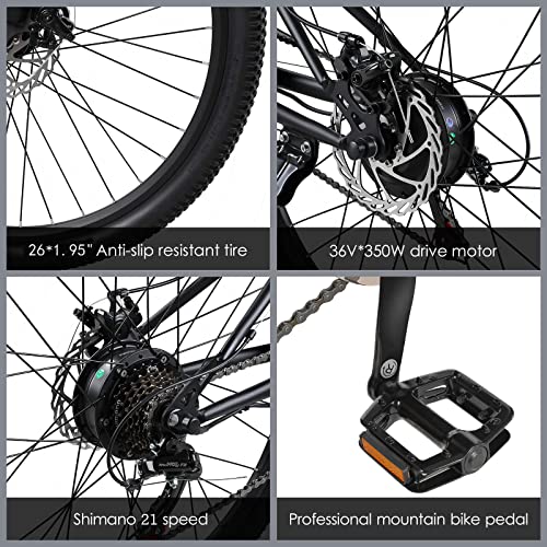 Geleisen 26" Foldable Electric Mountain Bike, 350W