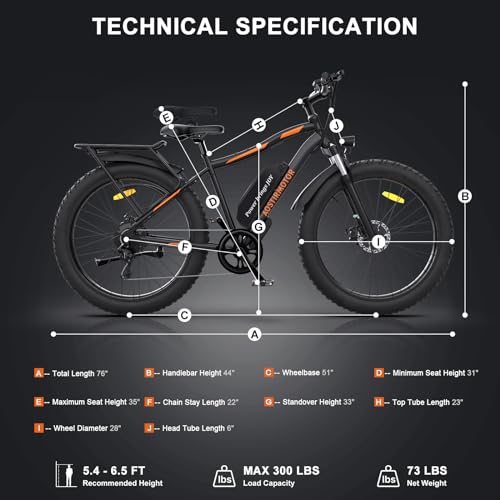 Aostirmotor 750W 26"×4" Fat Tire Electric Bike 