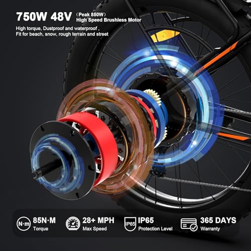 Aostirmotor 750W 26"×4" Fat Tire Electric Bike 
