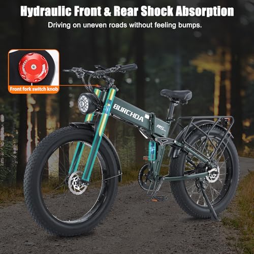 Burchoa 750W/1000W Foldable Electric Fat Tire Bike