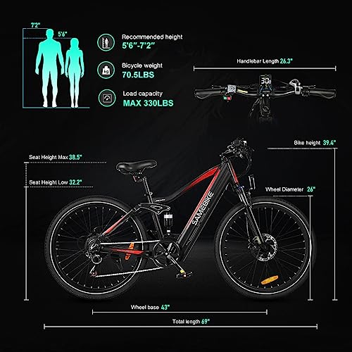 SAMEBIKE XD26 750W Electric Mountain Bike with Full Suspension 