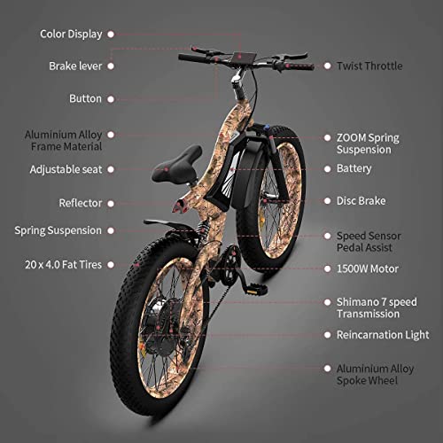 Aostirmotor Snakeskin Grain Fat Tire Electric Bike 