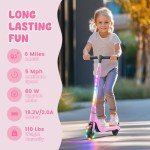 LED Electric Scooter for Kids, Ages 6-12