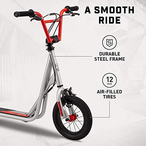 Mongoose Trace Adult Kick Scooter in Silver