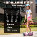 SIMATE Electric Scooter with Bluetooth Speakers & LED Wheels