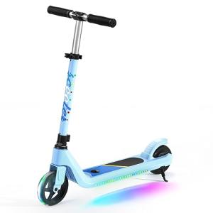 Lingteng Kids' Electric Scooter with Rainbow Lights and Adjustable Speeds