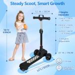 Kids’ Electric Scooter with Lights and Adjustable Height
