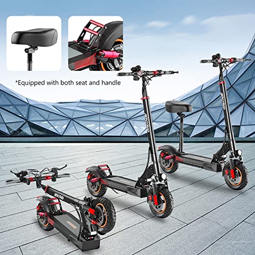 Electric Scooter with Seat, 500W Off Road Electric Scooter for Adults 10" Tire E Scooter 28MPH Adult Kick Scooter, 30 Miles Long Range Motor Scooter Electric with Dual Suspension System