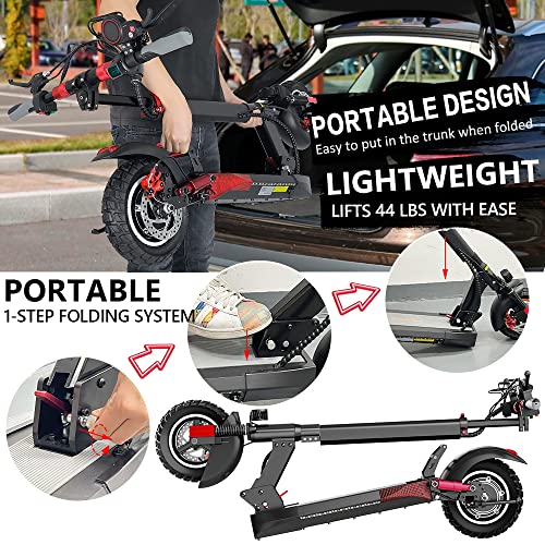 Electric Scooter with Seat, 500W Off Road Electric Scooter for Adults 10" Tire E Scooter 28MPH Adult Kick Scooter, 30 Miles Long Range Motor Scooter Electric with Dual Suspension System