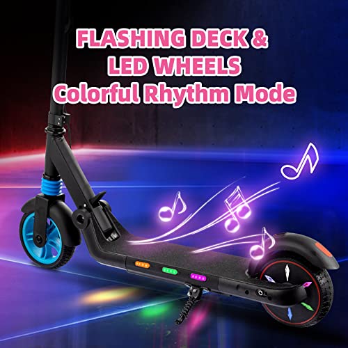 Kid's Electric Scooter with Rainbow Lights & Bluetooth Speaker