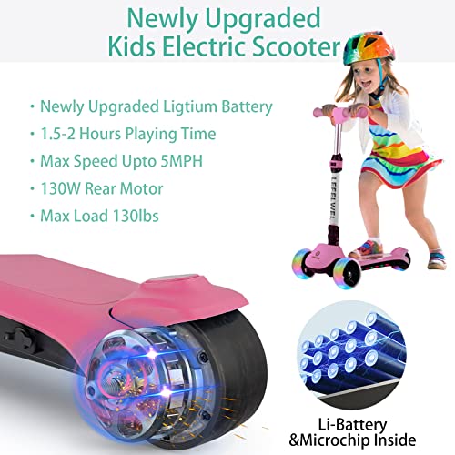 3-Wheel Electric Scooter for Kids, LED Flashing Deck