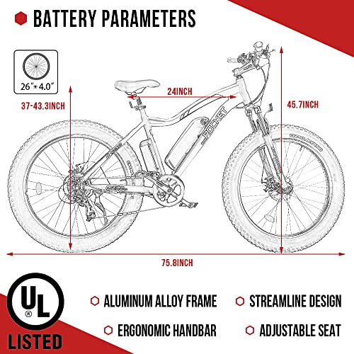 Powerful ECOTRIC Rocket Mountain E-Bike with Fat Tires