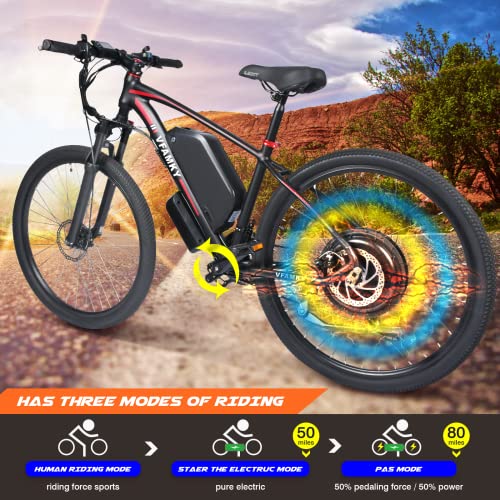 Vfamky 1000W Electric Mountain Bike with Suspension