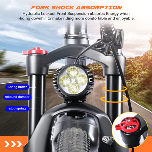 Vfamky 1000W Electric Mountain Bike with Suspension