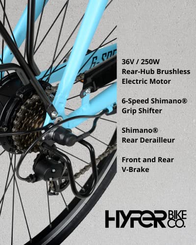 Blue Hyper E-Ride Electric Bike, 36V, 700C