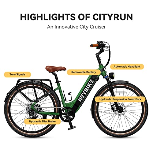 Heybike Cityrun Electric Bike in Green