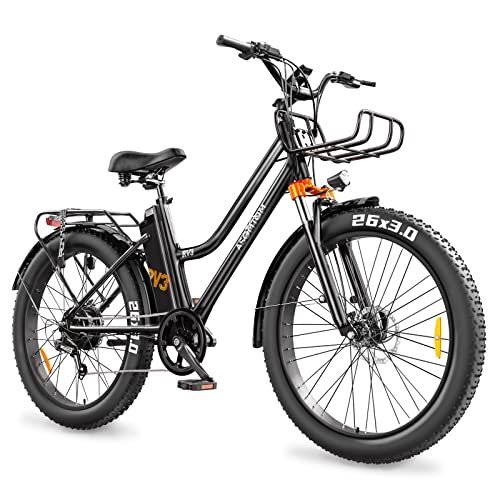 Asomtom Adult E-Bike, 3.0" Tires, 350W, 40 Miles
