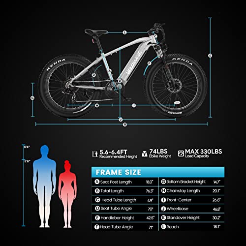 Velowave Silver Ranger Electric Fat Tire Bike