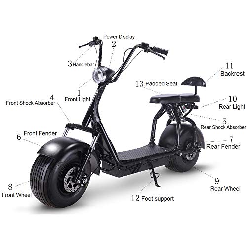 Toxozers 60V 1000W Fat Tire Electric Scooter