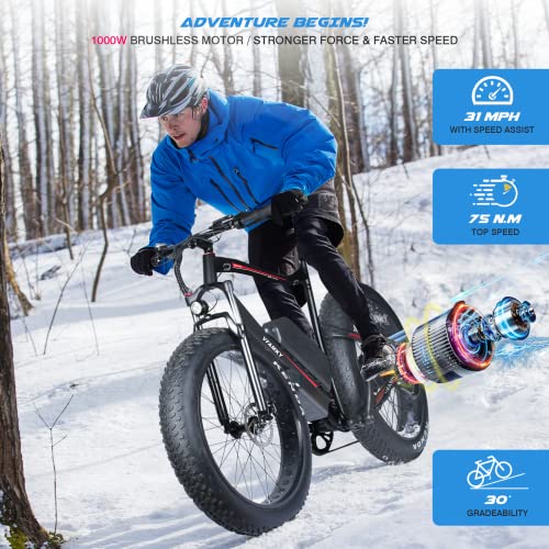 Vfamky 1000W Fat Tire E-MTB