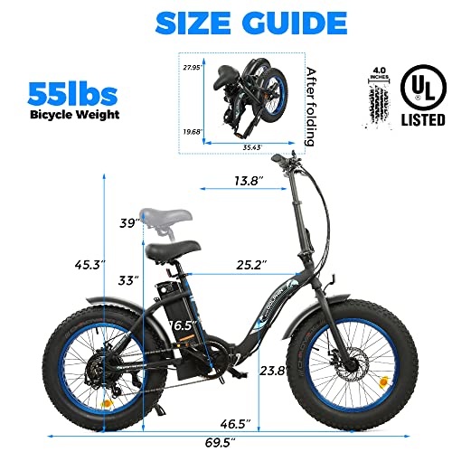 ECOTRIC Dolphin 20" Folding Electric Bike 