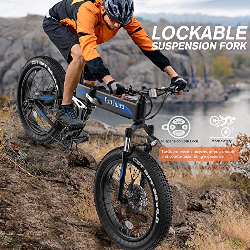 Totguard Fat Tire Electric Bike in Blue