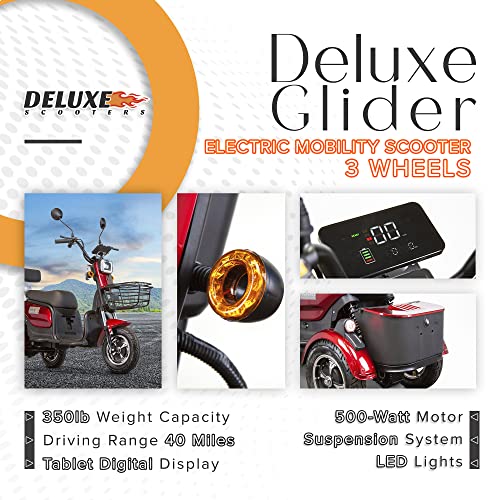Deluxe Glider Electric Mobility Scooter for Seniors & Adults