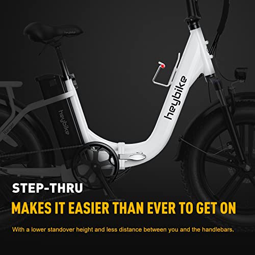Heybike Ranger White Foldable Electric Bike with Fat Tires
