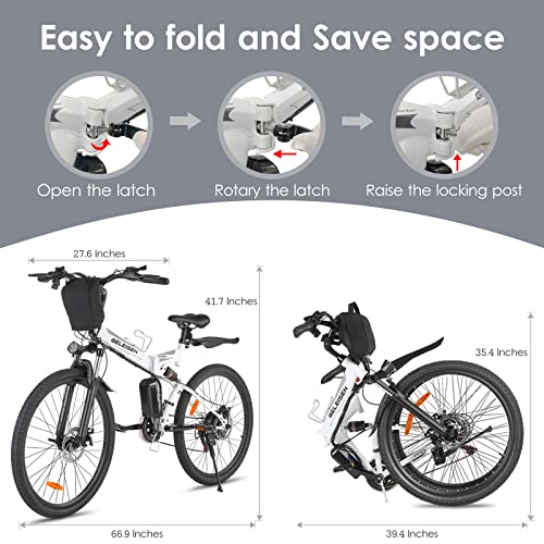 Geleisen 26" Foldable Electric Mountain Bike, 350W