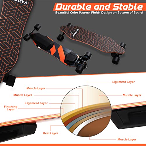 HARSEVA Motorized Electric Skateboard with LED Remote
