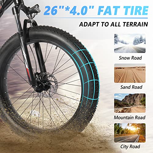 PEXMOR 500W Fat Tire Electric Mountain Bike
