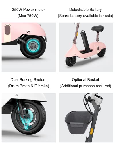 OKAI EA10 Electric Scooter with Seat (Pink)