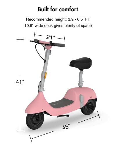 OKAI EA10 Electric Scooter with Seat (Pink)