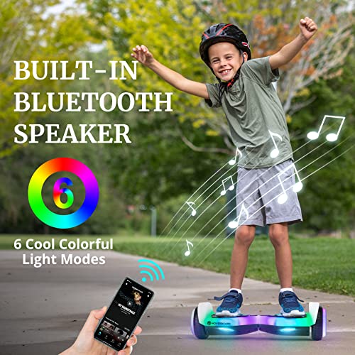 Pulse Hoverboard for Kids Ages 6-12, 6.5"Self-Balancing Scooter with Music Speaker & 6 Colorful Lights Modes, Electric Hover Board for Adults Kids Gift, UL2272 Certified
