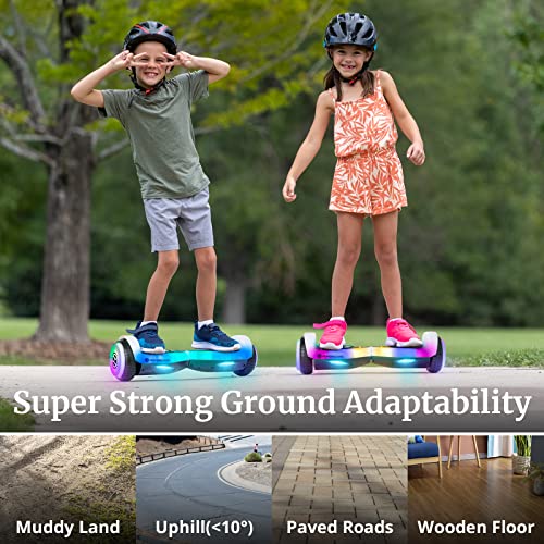 Pulse Hoverboard for Kids Ages 6-12, 6.5"Self-Balancing Scooter with Music Speaker & 6 Colorful Lights Modes, Electric Hover Board for Adults Kids Gift, UL2272 Certified