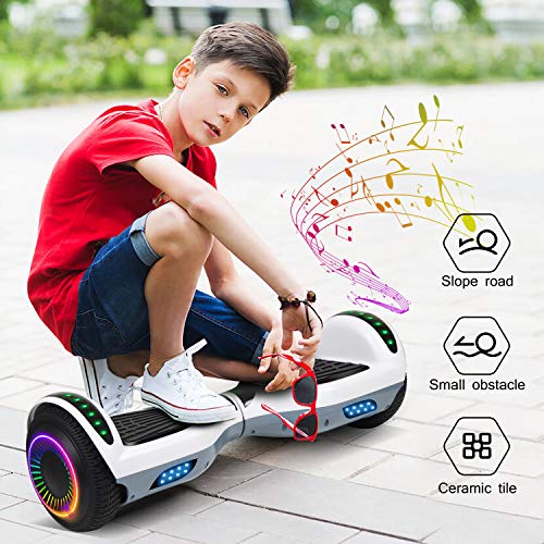 Felimoda LED Hoverboard with Speaker, 6.5" for Kids