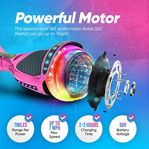 Pink Pro Kids' Self-Balancing Hoverboard
