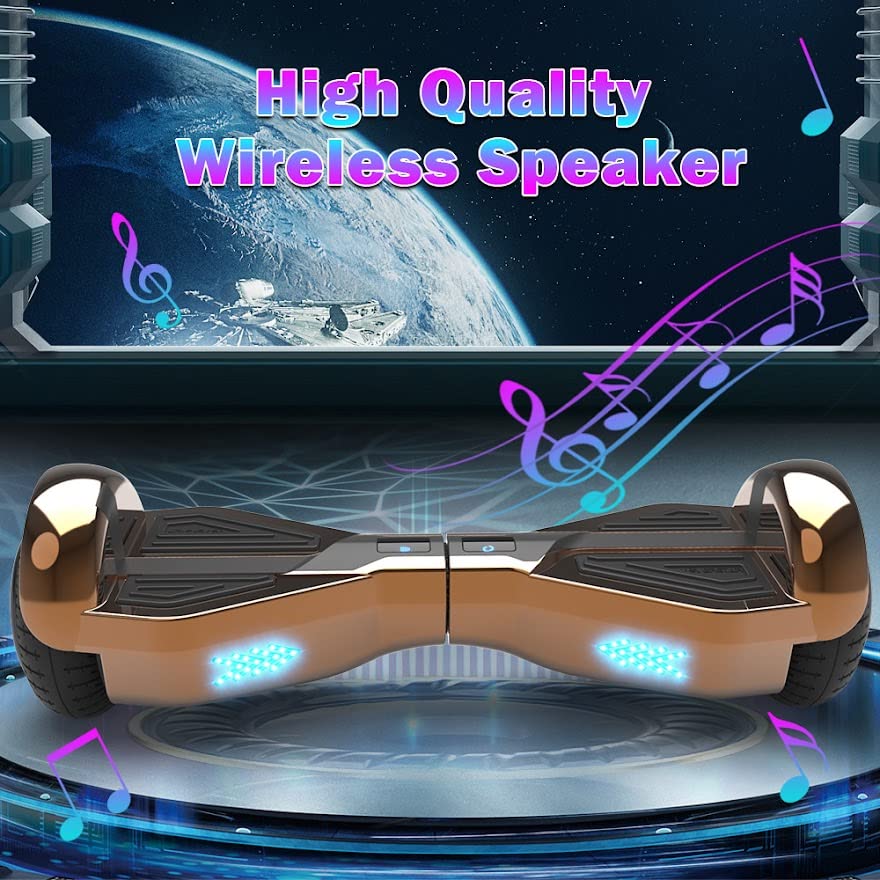 Chrome Starship Hoverboard with Bluetooth Speaker