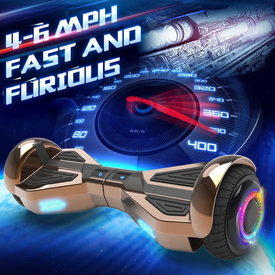 Chrome Starship Hoverboard with Bluetooth Speaker