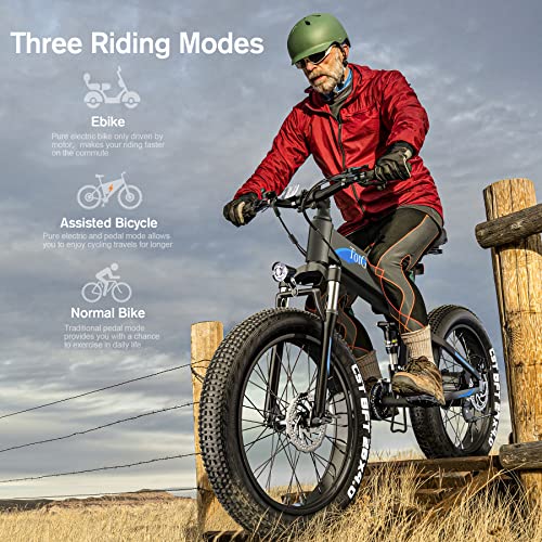Totguard Fat Tire Electric Bike in Blue