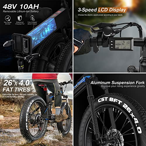 Totguard Fat Tire Electric Bike in Blue