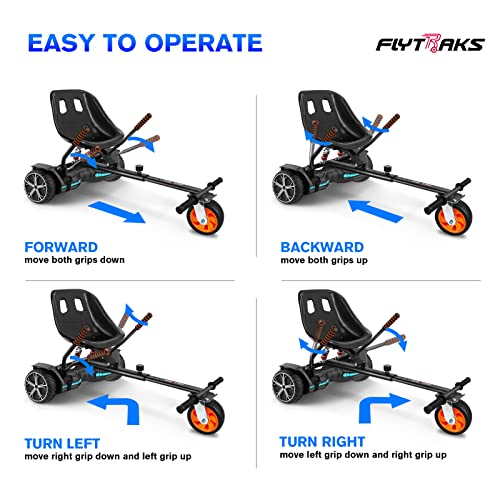 Flytraks K2 Hoverboard Go Kart with Rear Shock Absorption