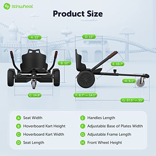 isinwheel K3 Hoverboard Seat Attachment - Hoverboard Go-Kart