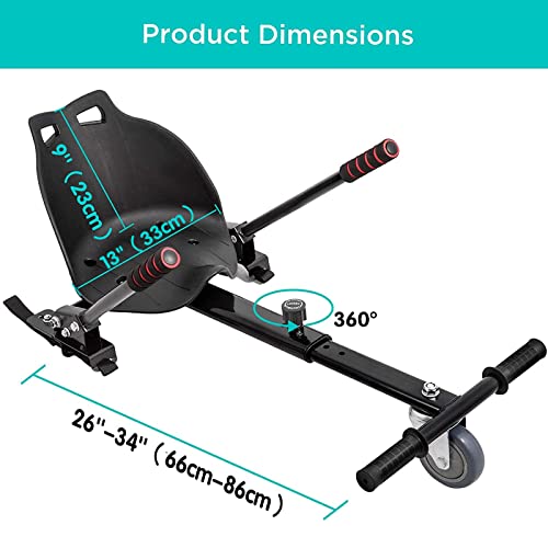 Hoverboard Go-Kart Seat Attachment - Black